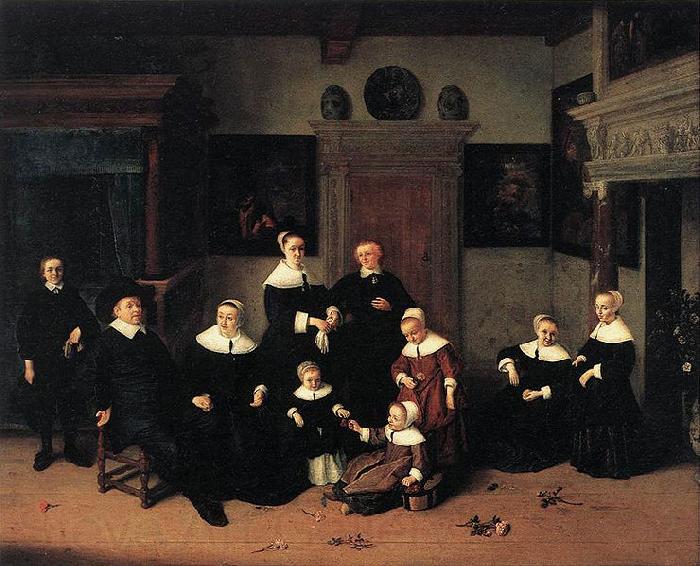 Adriaen van ostade Family portrait. Norge oil painting art